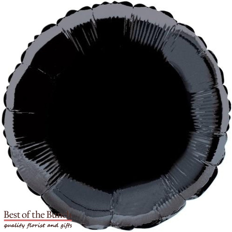 Black Round Shaped Foil Helium Balloon 45cm (18)