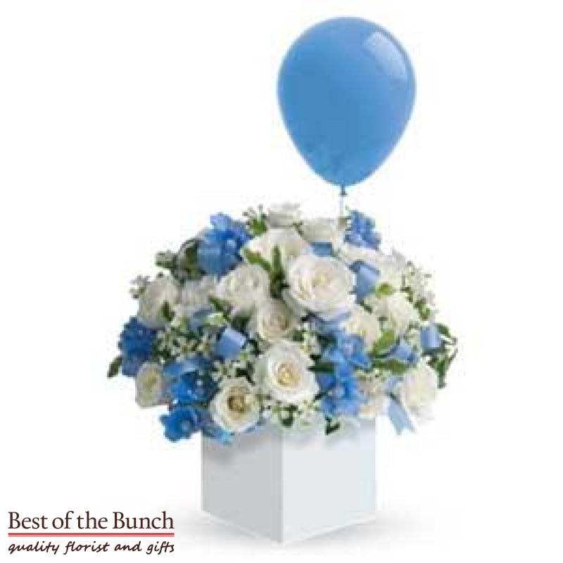 Flower Arrangement In A Box It’s A Boy with Balloon