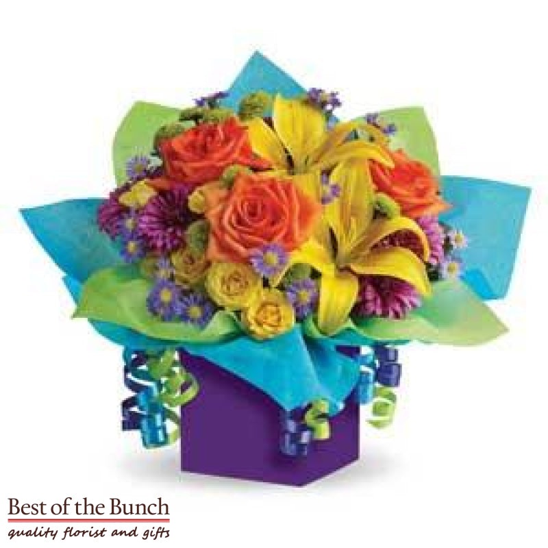 Flower Arrangement In A Box Rainbow