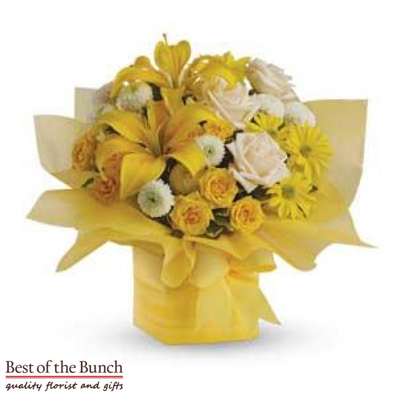 Flower Arrangement In A Box Sunshine