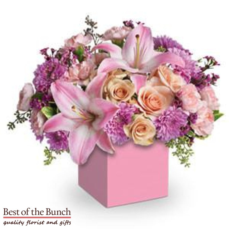 Flower Arrangement In A Box Wonderful Mum