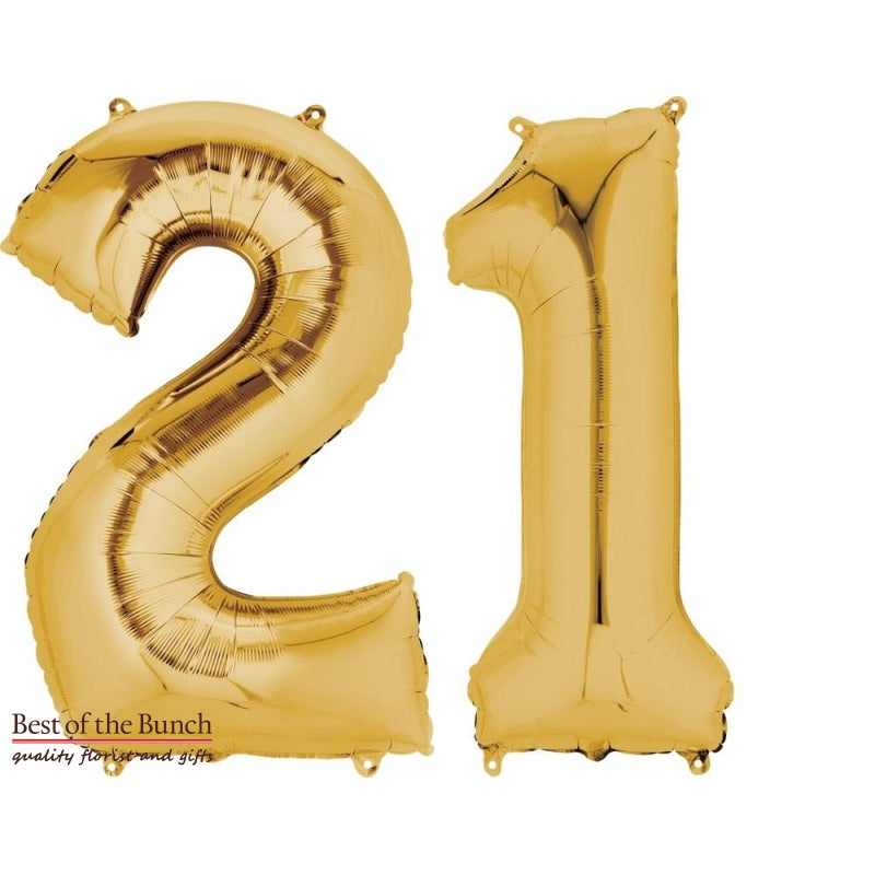 Giant XXL Extra Large Number 21 Gold Foil Helium Balloon 86cm (34)