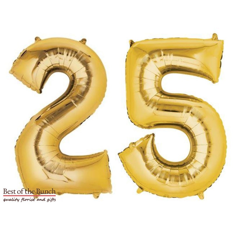 Giant XXL Extra Large Number 25 Gold Foil Helium Balloon 86cm (34)