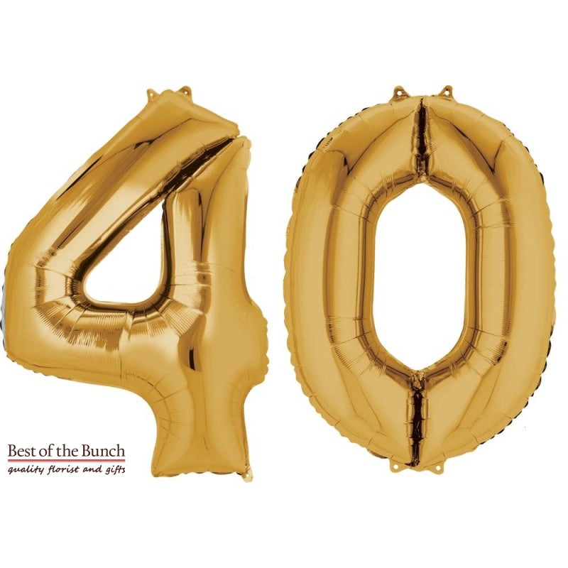 Giant XXL Extra Large Number 40 Gold Foil Helium Balloon 86cm (34)