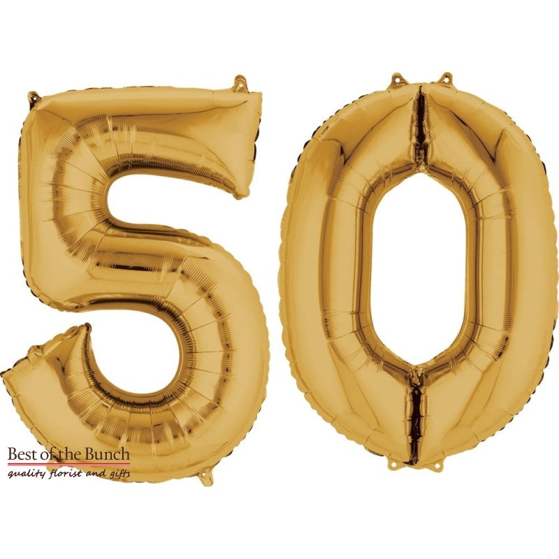 Giant XXL Extra Large Number 50 Gold Foil Helium Balloon 86cm (34)