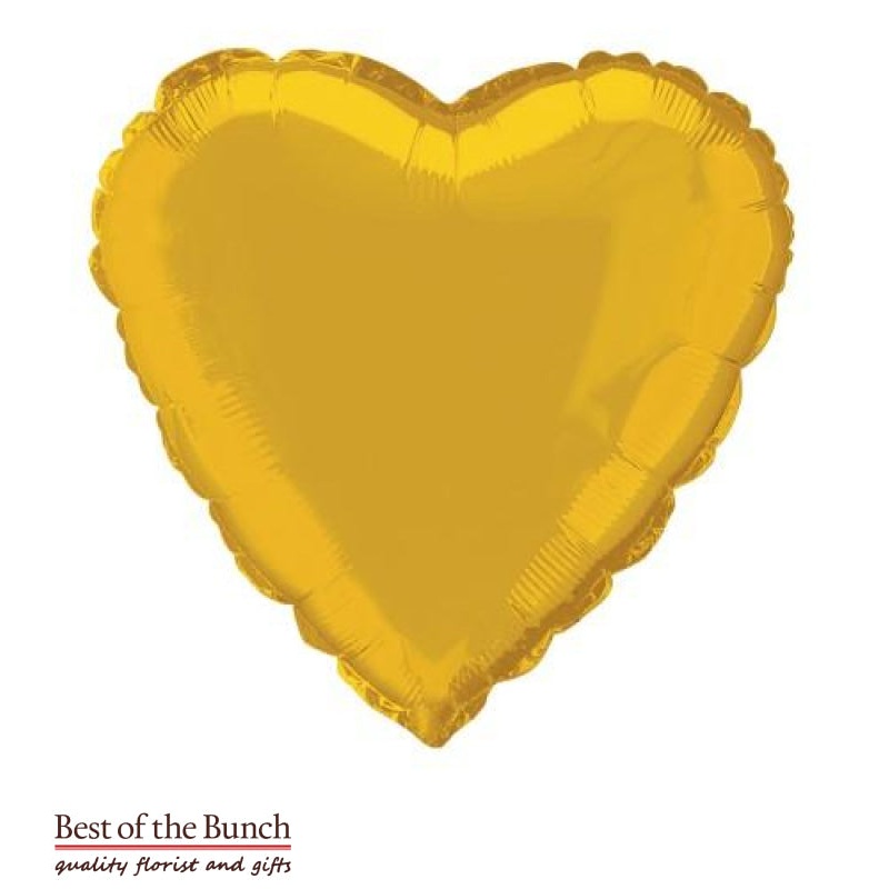 Gold Heart Shaped Foil Helium Balloon 45cm (18)