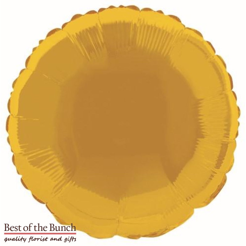 Gold Round Shaped Foil Helium Balloon 45cm (18)