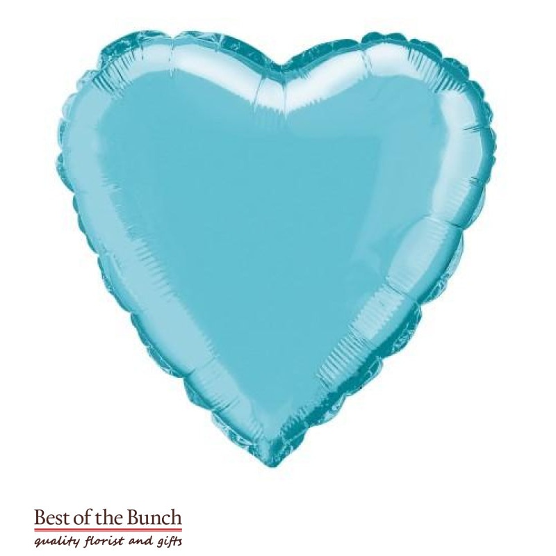 Light Baby Blue Heart Shaped Foil Helium Balloon 45cm (18)