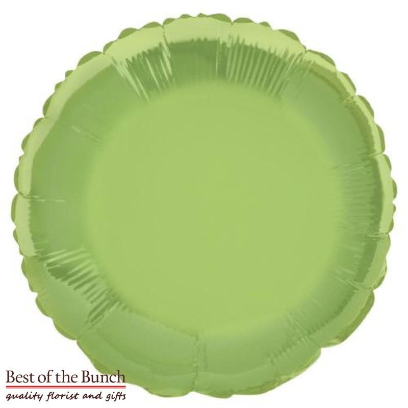 Lime Green Round Shaped Foil Helium Balloon 45cm (18)