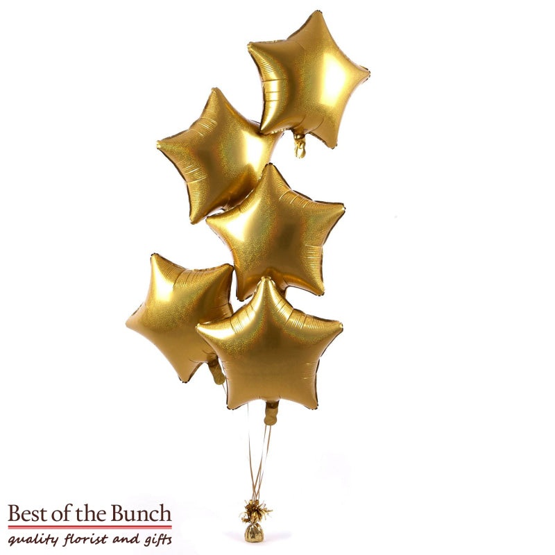 Plain Star Shaped Foil – Bouquet of Helium Balloons  – Choose Your Colours – Solid Colours