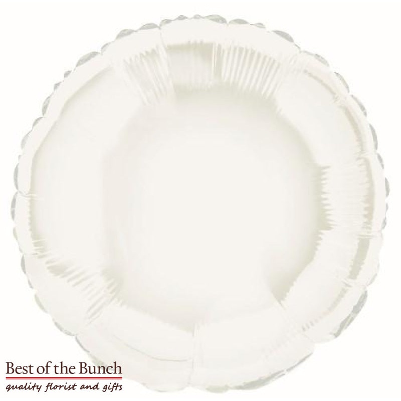 White Round Shaped Foil Helium Balloon 45cm (18)