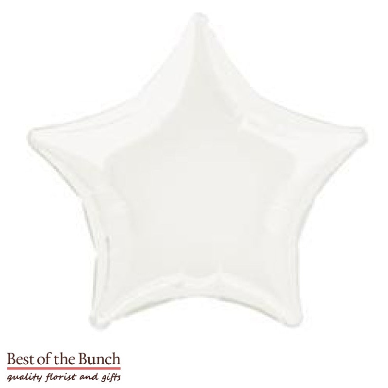White Star Shaped Foil Helium Balloon 51cm (20)