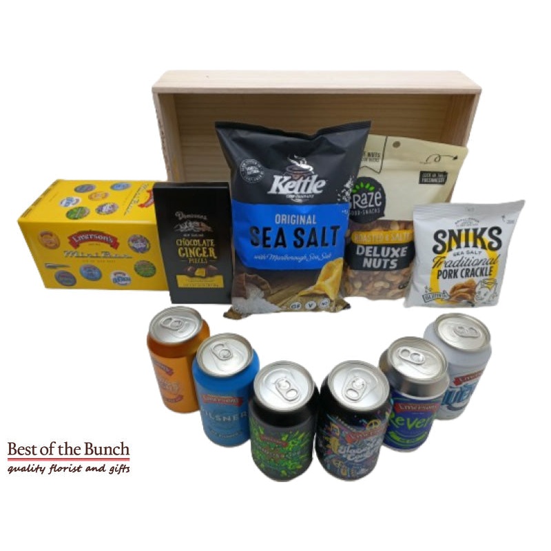 Gift Box 6 x Mixed Emerson’s Craft Beers with Gourmet Snacks