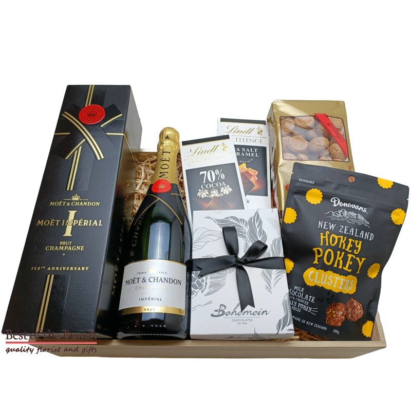 Gift Box Gourmet Chocolates & Wine Sharing Platter