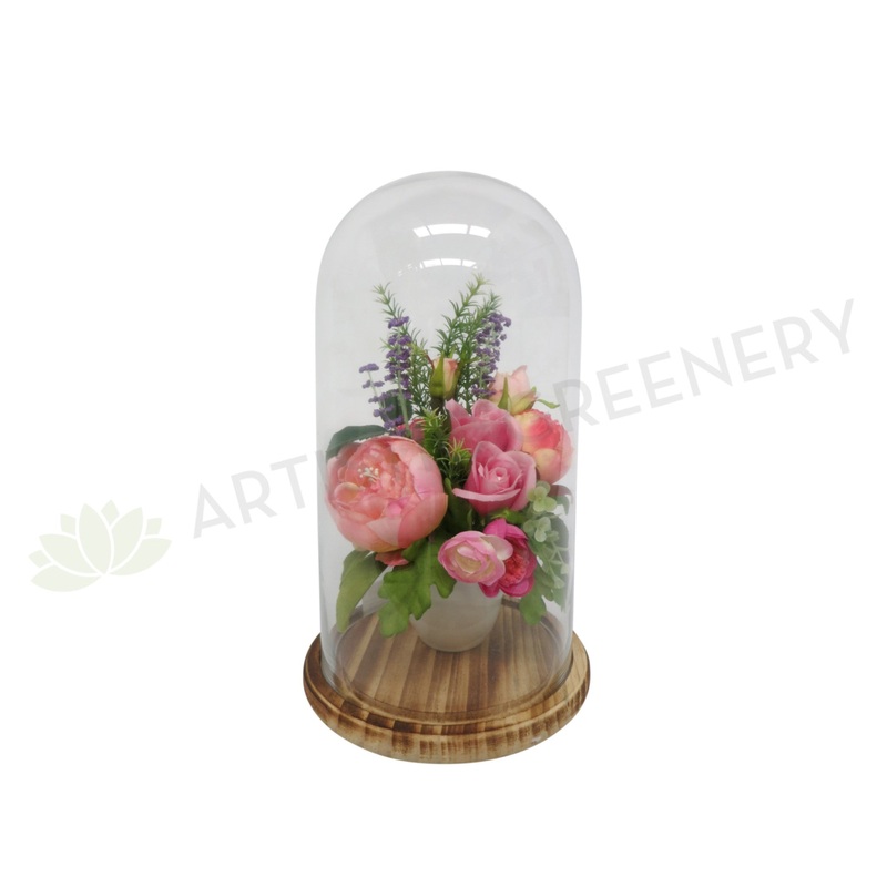 FA0109 – Floral Arrangement in Glass Cloche