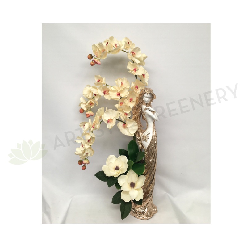 FA1043 – Orchids & Magnolia in Statue Vase (120cm Height)