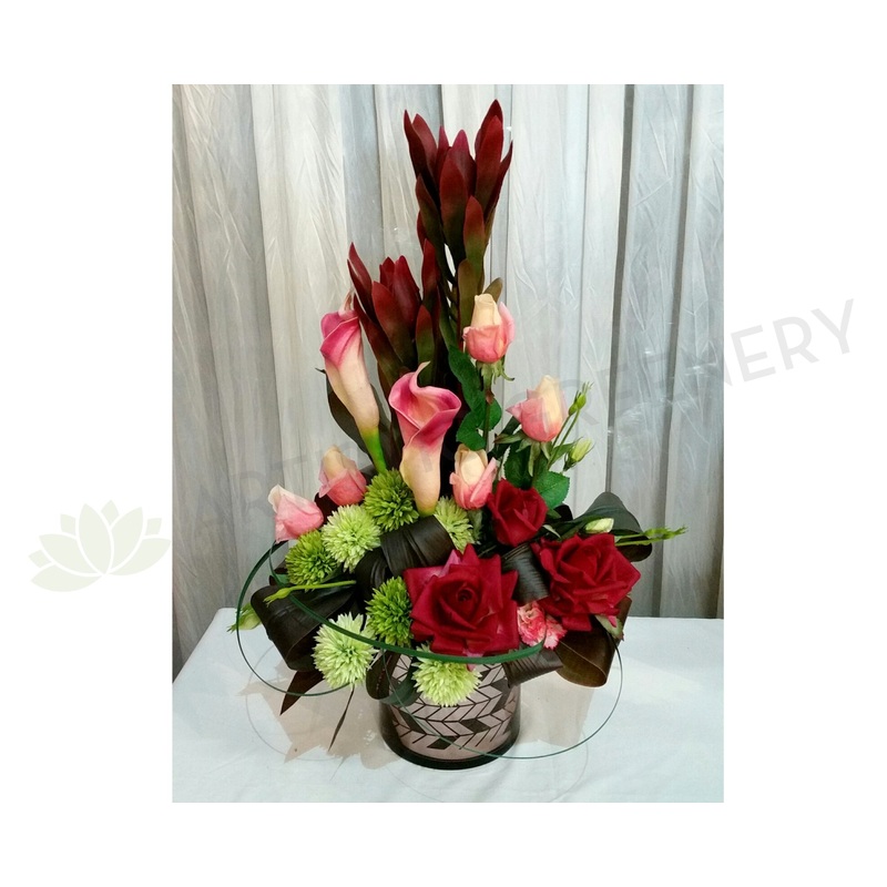 FA1065 – Rose & Native Arrangement (65cm Height) – Vanessa