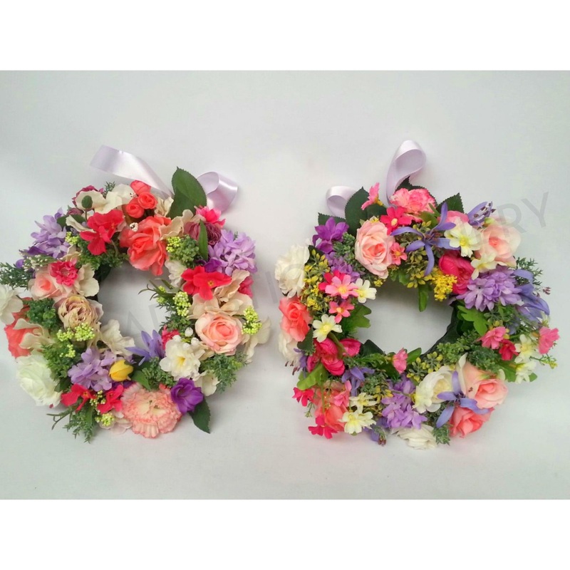 Purple & Pink Colour Floral Wreath 30cm / 40cm / 50cm