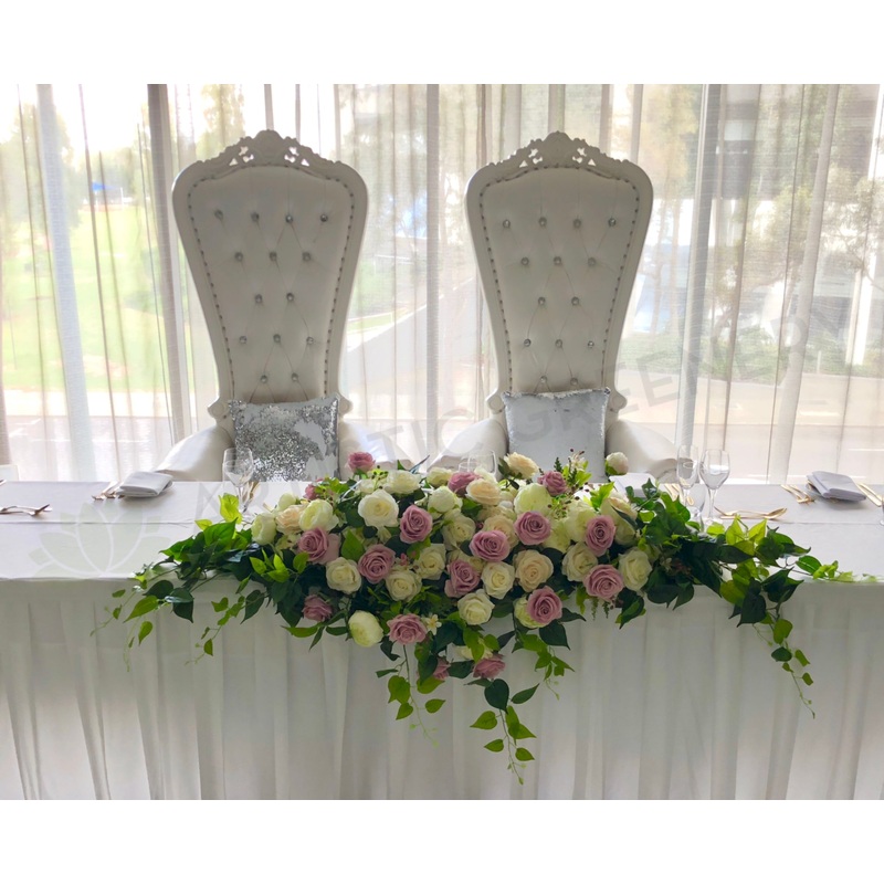 For Hire – Bridal Table Centrepiece (Dusty Pink & White) 180cm