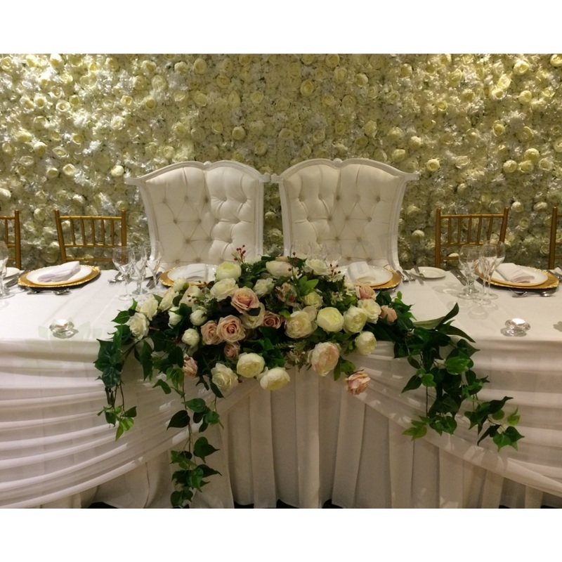For Hire – Bridal Table Centrepiece (Pink & White) 180cm