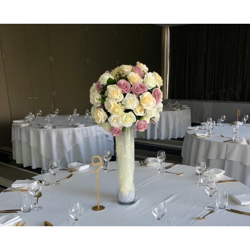 For Hire – Dusty Pink & White Centrepiece for Guest Tables