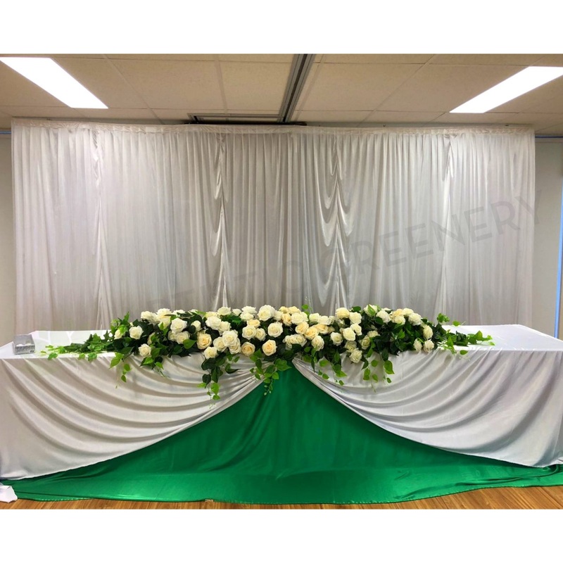 For Hire – White Backdrop & Bridal Centrepiece