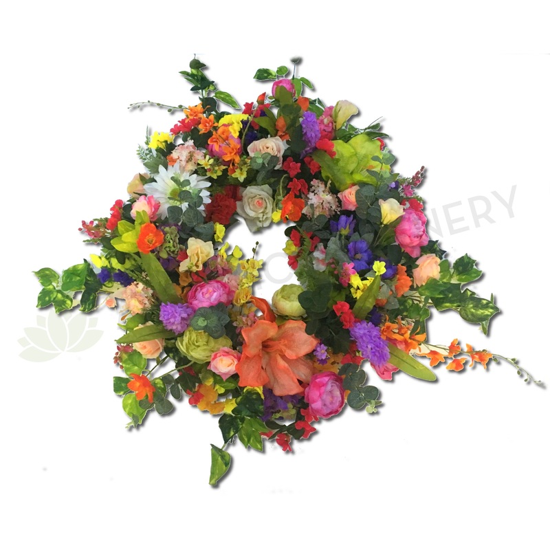 Large Spring Colour Floral Wreath 50cm / 80cm