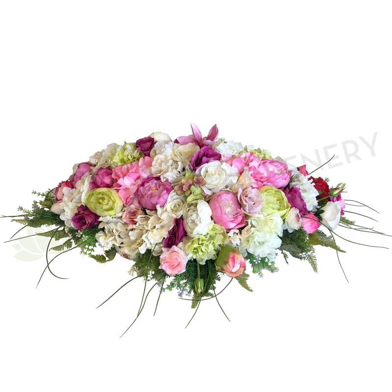 Pink & White Casket Spray / Memorial Flowers 70cm & 100cm Long – SYM0029