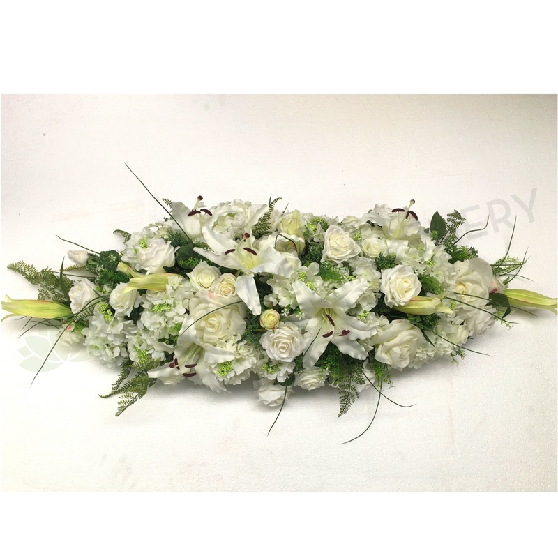 White Silk Floral Arrangement 70cm & 100cm Long – SYM0014