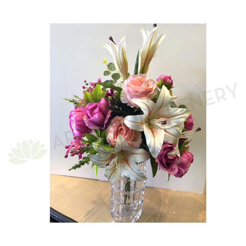 FA1079 – Lilies & Peonies Floral Arrangement 60cm Tall