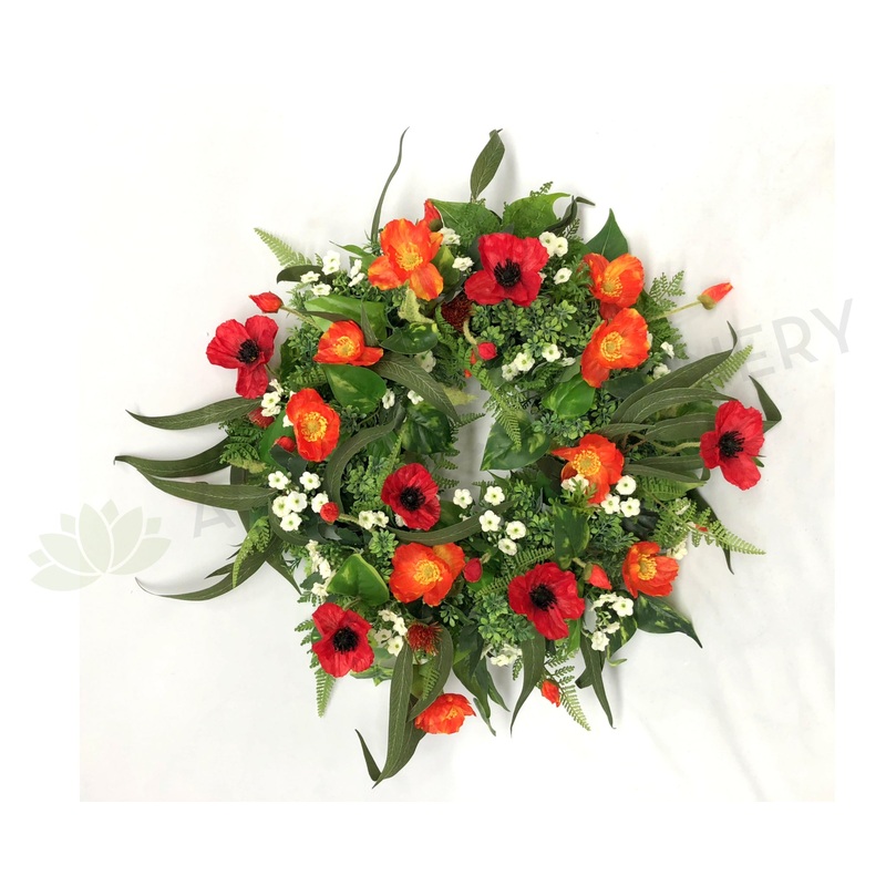 Poppy Floral Wreath 30cm / 40cm / 50cm