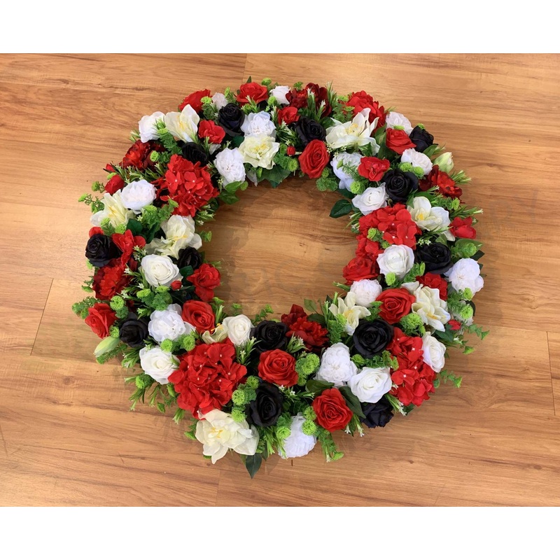St Kilda Themed Floral Wreath 30cm / 40 / 50 / 90cm – SYM0037