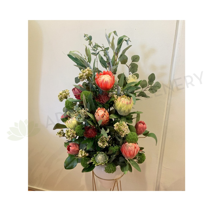 FA1085 – Mixed Australian Native Floral Arrangement 100cm Tall (for Church)