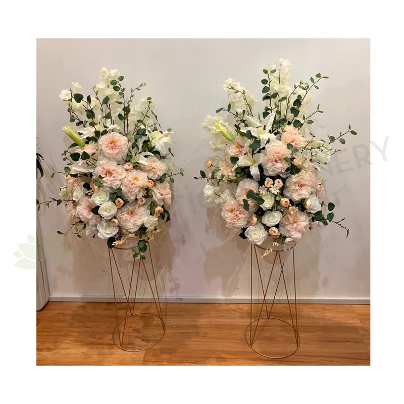 FA1086 – Blush Peony White Rose & Lily Floral Arrangement 100cm Tall
