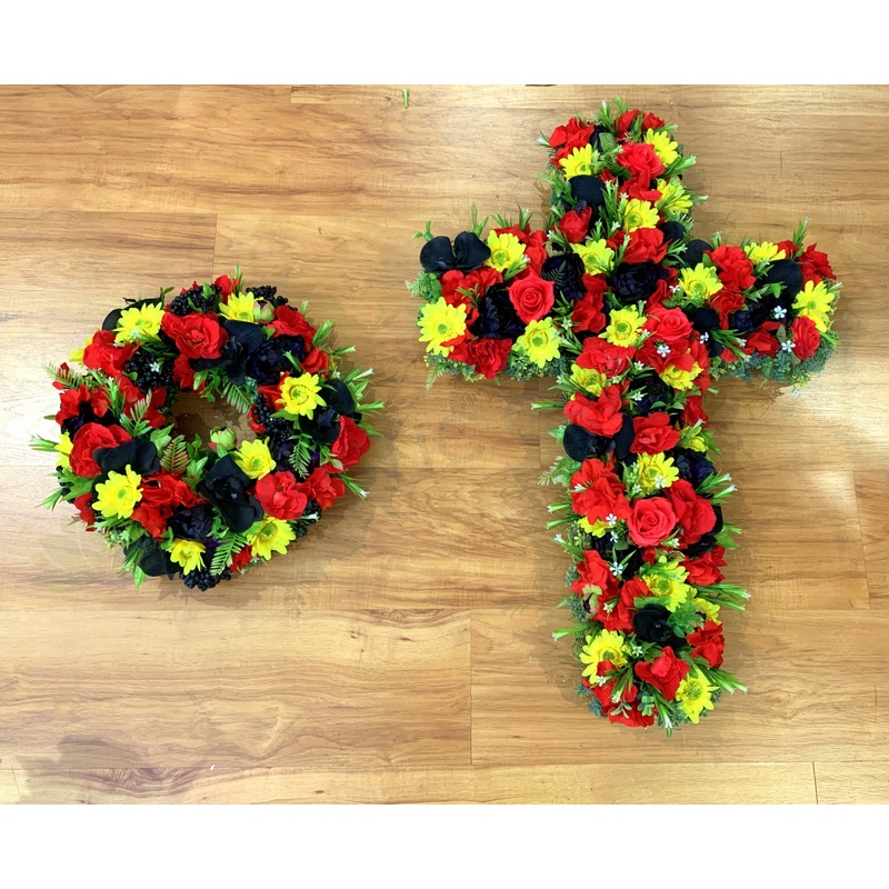 Indigenous Australia Floral Cross 40cm / 70cm / 90cm (SYM0038)