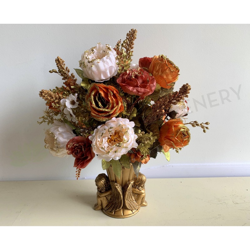 FA1103 – Glitter Roses & Peonies Floral Arrangement 45cm Tall