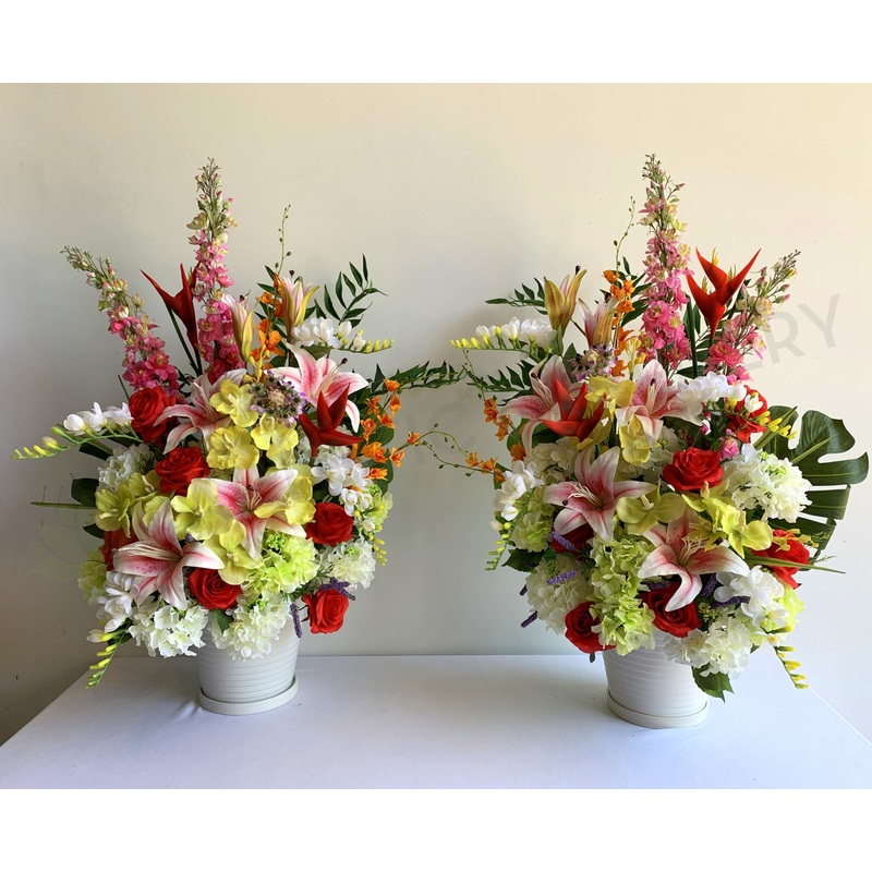 FA1108 – Colourful Flower Arrangement (for church stage flowers)100cm tall