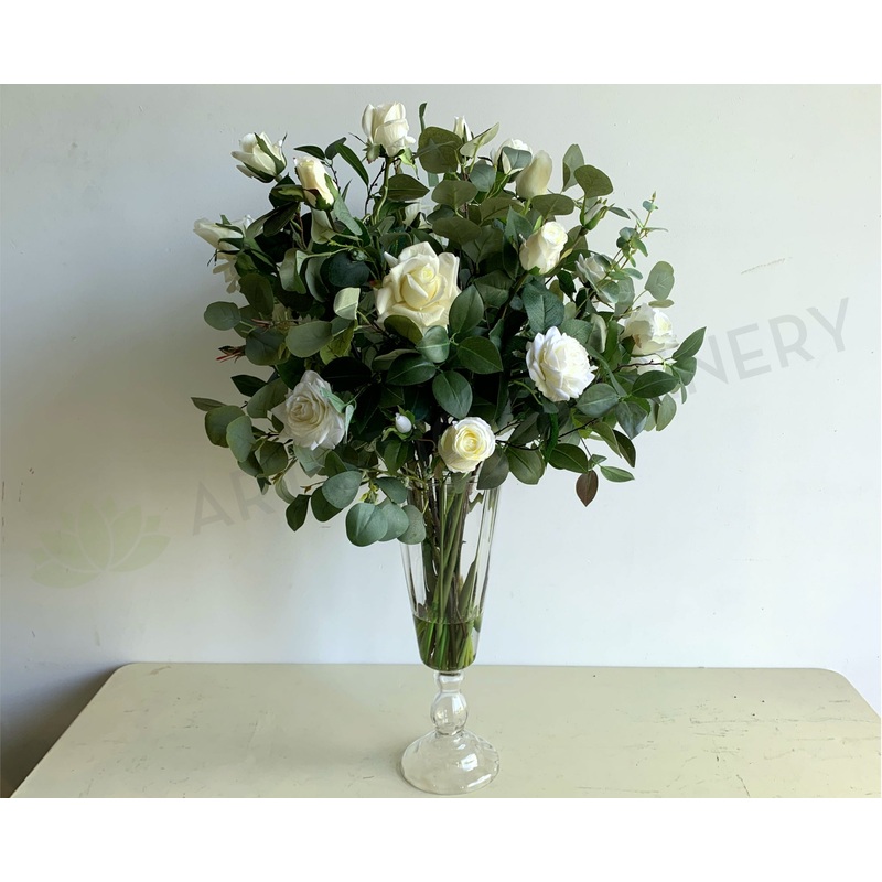 FA1113 – White Roses Floral Arrangement (90cm Height) REF: Carmel A