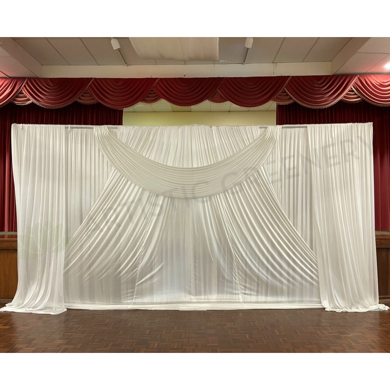 For Hire – White Fabric Backdrop 240 (H) x 600 (W)cm (Product Code: HI0044)