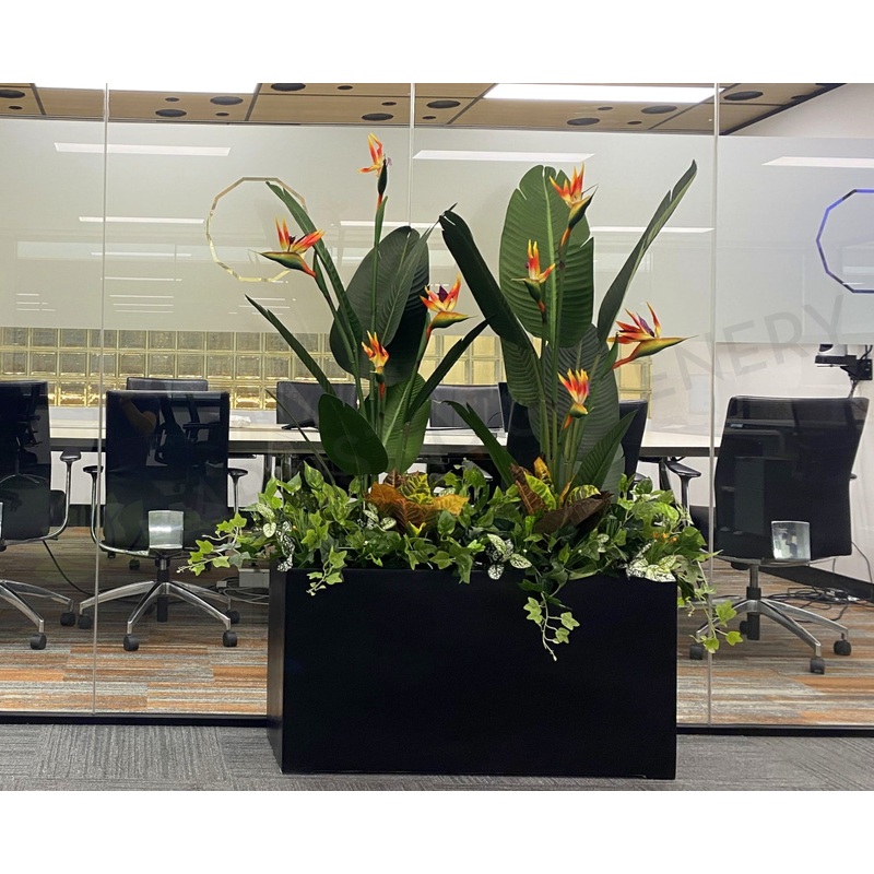 Artificial Bird of Paradise Plants in Planter Box