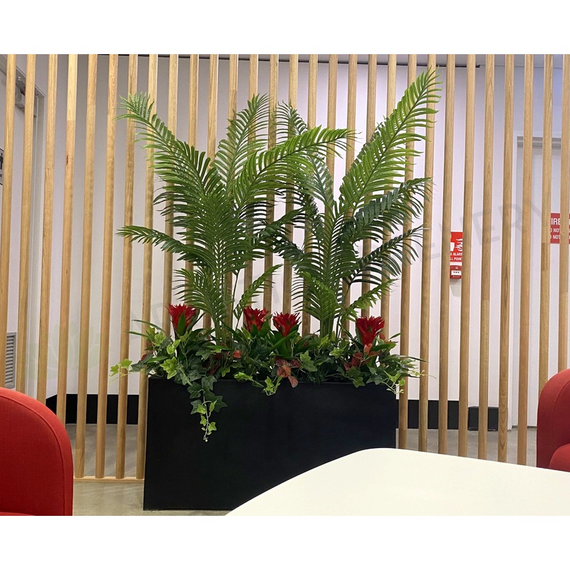 Artificial Palms in Planter Box