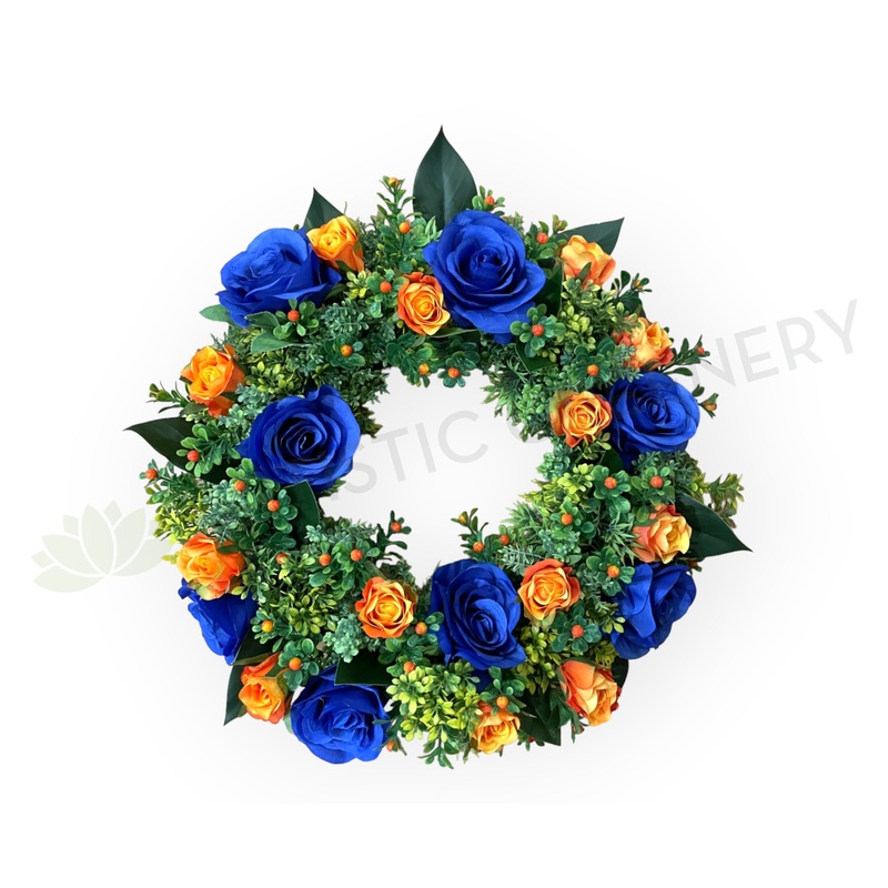 Blue & Orange Wreath 30cm / 40cm / 50cm (WRE007)