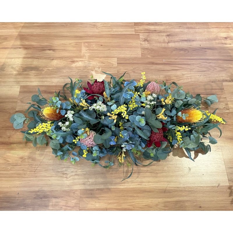 FA1121 – Australian Natives Table Arrangements – Flat Base Style  (REF: Compass Group)
