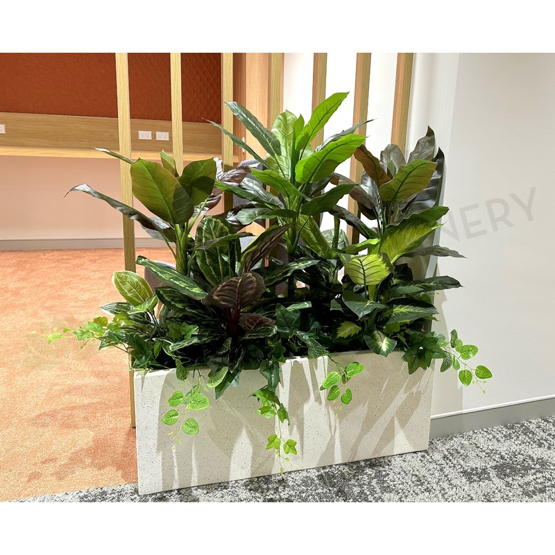 Artificial Mixed Plants in Planter Box 120cm Tall ( Ref: State Health)