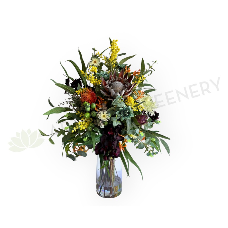 FA1136-RD – Mixed Style Floral Arrangement 80cm Tall ideal for Reception Desk (Ref: Brightwater)