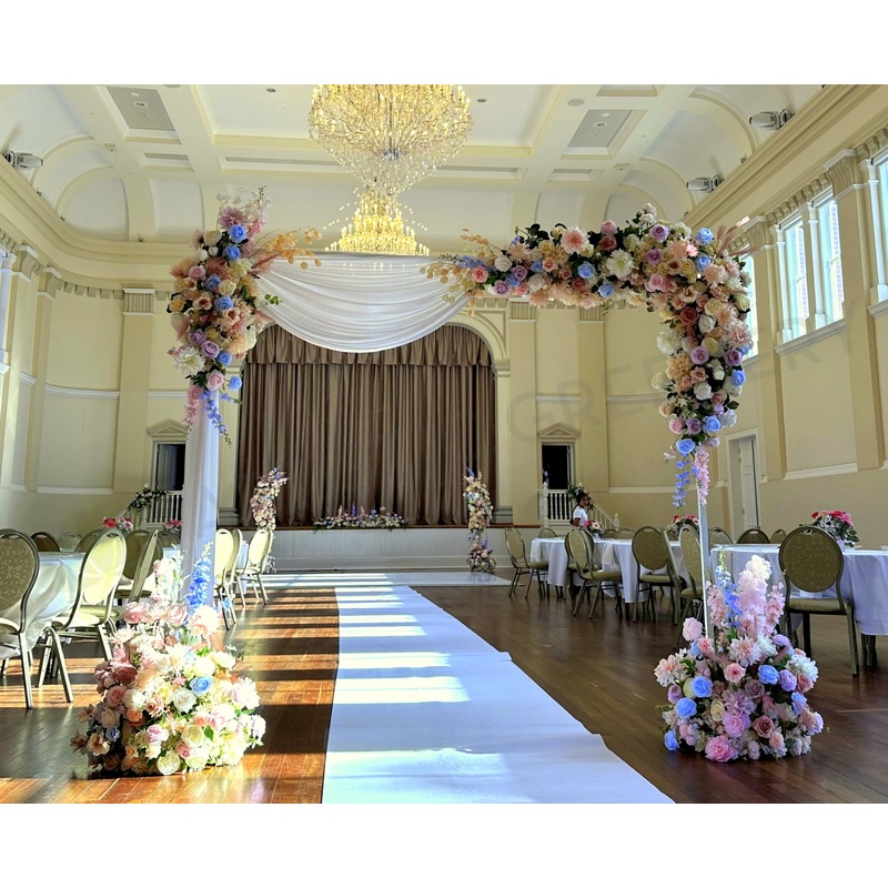 For Hire – Pastel Floral Backdrop / Arbor 240cm wide (adjustable Height) Code: HI0070 Melissa