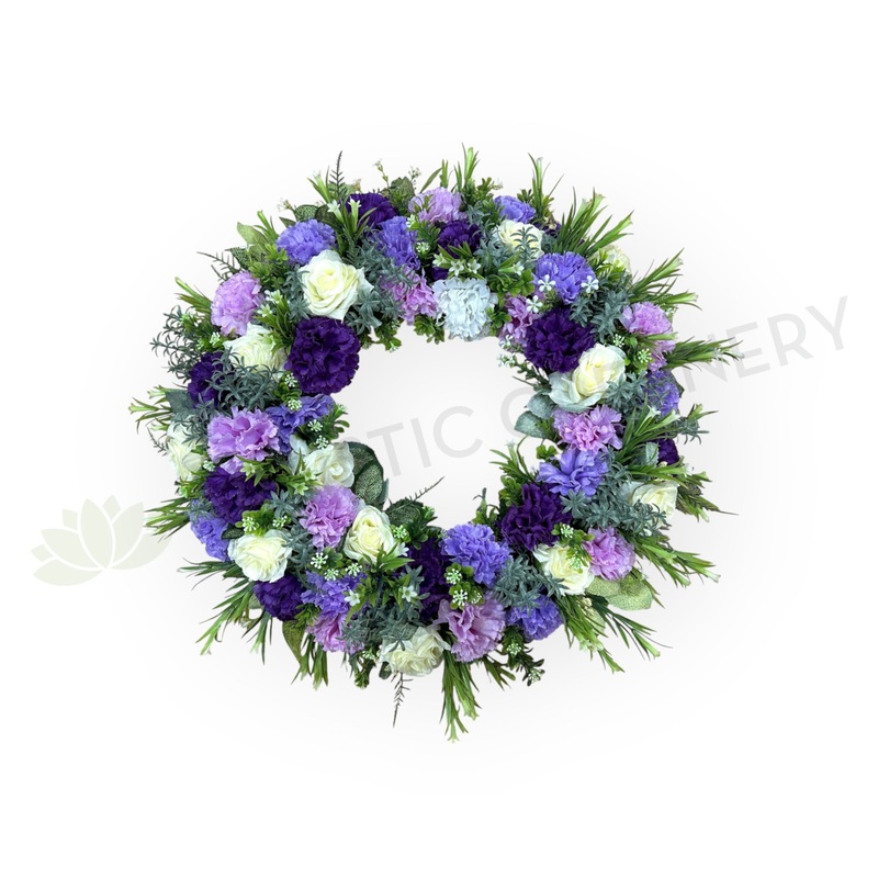 Purple & White Wreath 30cm / 40cm / 50cm (WRE008)