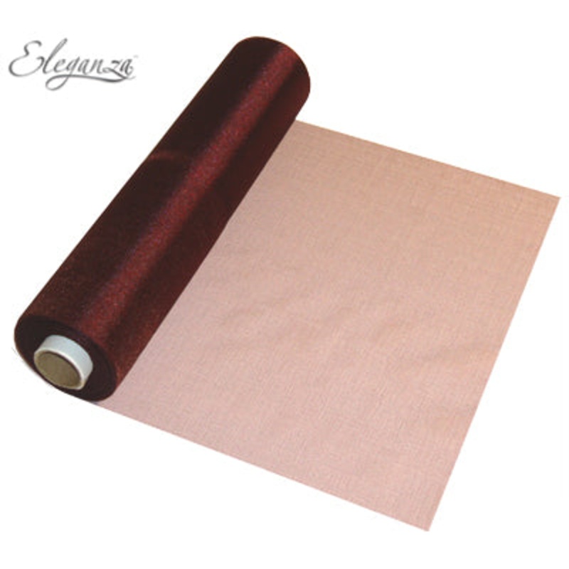 29cmx25m Organza Fabric Sheer Roll Burgundy