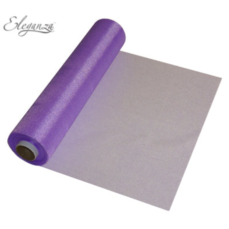 29cmx25m Organza Fabric Sheer Roll Purple