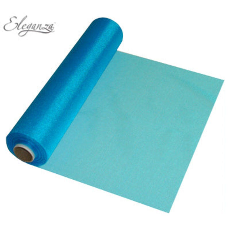 29cmx25m Organza Fabric Sheer Roll Turqouise